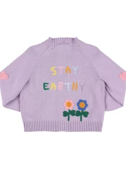 Cardigan in maglia di cotone e lana