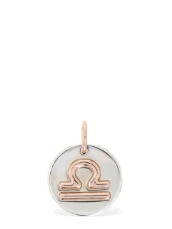Charm Libra in oro rosa 9kt e argento