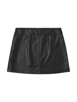 Coated fabric mini skirt