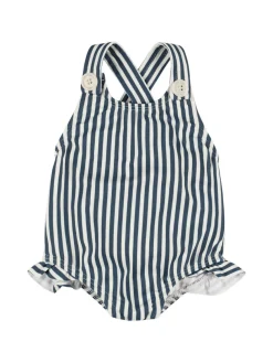 Costume intero in misto poly a righe