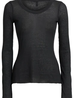 Cotton blend long sleeve top