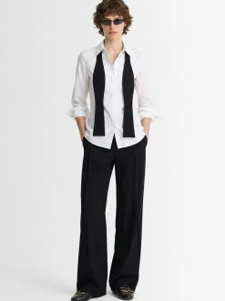 Cotton blend shirt w/ tie