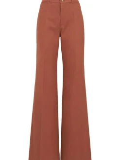 Cotton canvas high waist pants