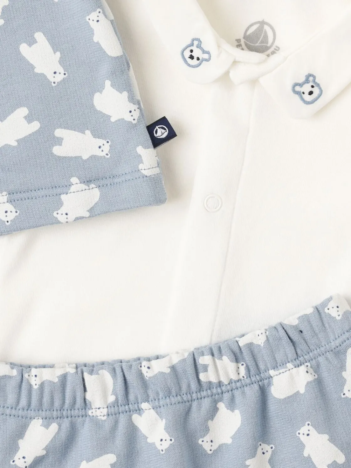 Cotton cardigan, bodysuit & pants