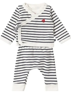 Cotton cardigan, bodysuit & pants