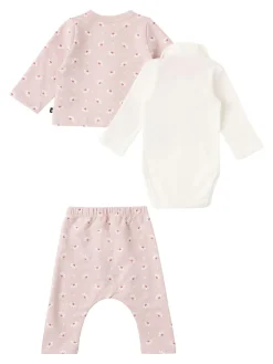 Cotton cardigan, bodysuit & pants