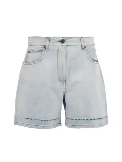 Cotton denim shorts