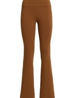Cotton fold-over flared pants