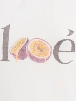 Cotton t-shirt w/ passion fruit print