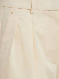 Cotton wide leg tailored pants