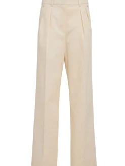 Cotton wide leg tailored pants