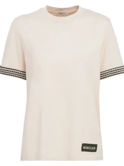 Crochet-Trimmed cotton logo t-shirt