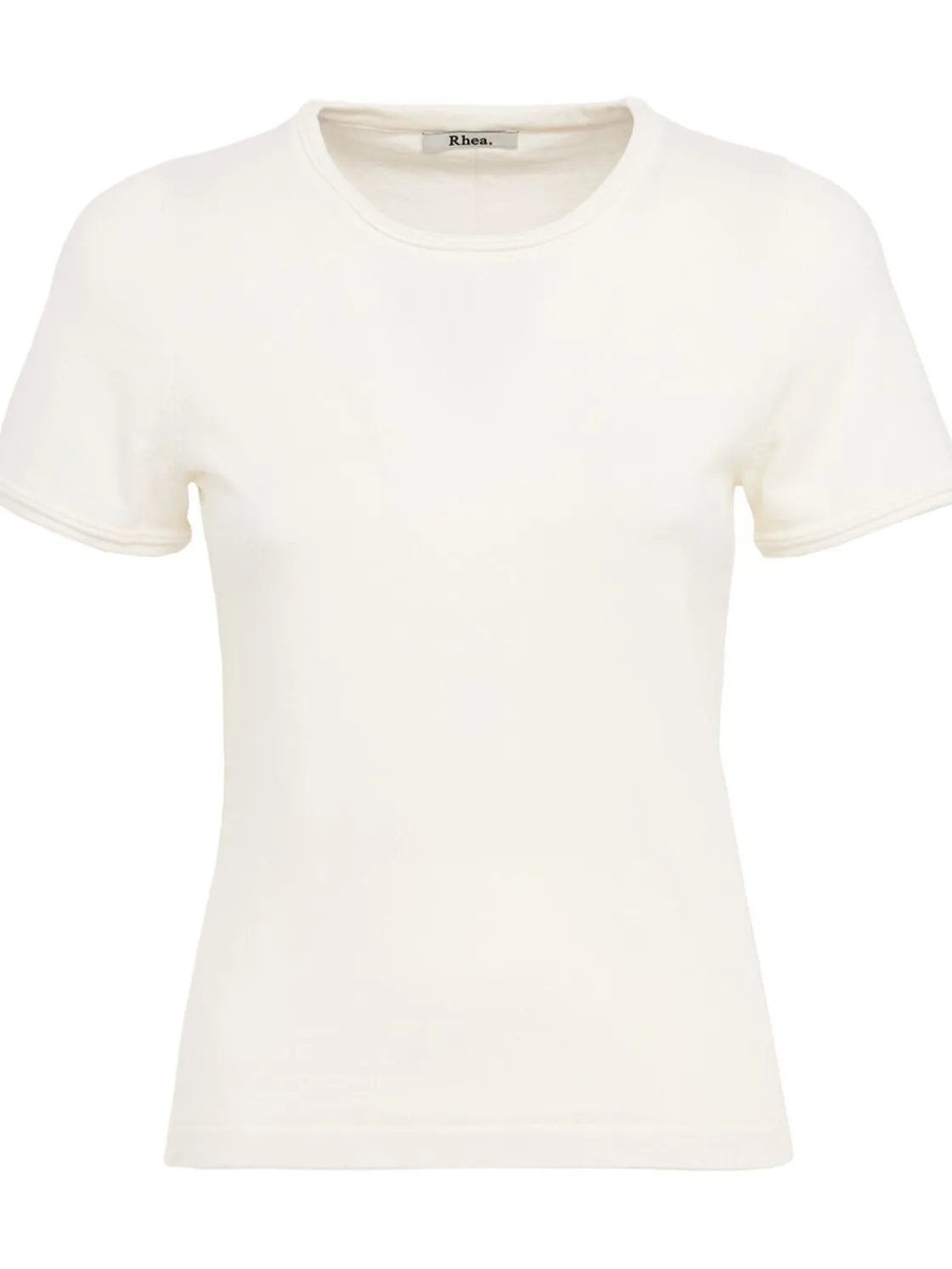 Cropped cotton & cashmere blend t-shirt