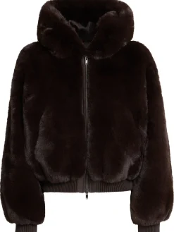 Cropped plush zip jacket