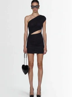 Cutout ruched mini dress