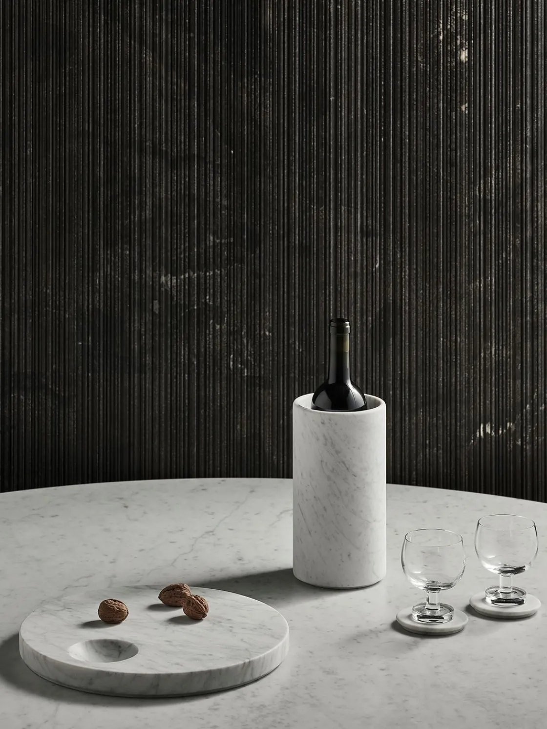 Decanter Ellipse in marmo di Carrara