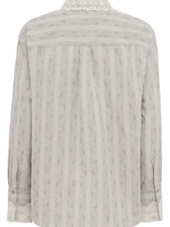 Ditsy striped cotton shirt