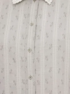 Ditsy striped cotton shirt