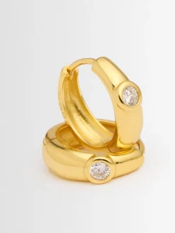 Dome medium hoop earrings
