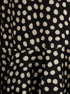 Dot print silk jacquard mini dress