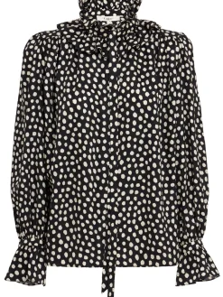 Dot print silk jacquard shirt