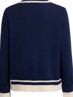 Double cupid embroidered wool cardigan