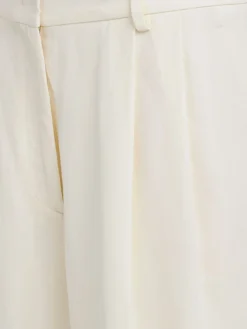 Double-pleat viscose & linen wide pants