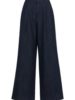 Elli mid waist denim wide pants