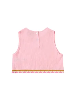 Embroidered cotton tank top