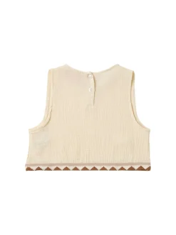 Embroidered cotton tank top