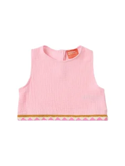 Embroidered cotton tank top