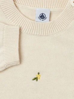 Embroidered wool & cotton blend sweater