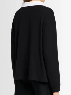 Faithful silk jersey polo top