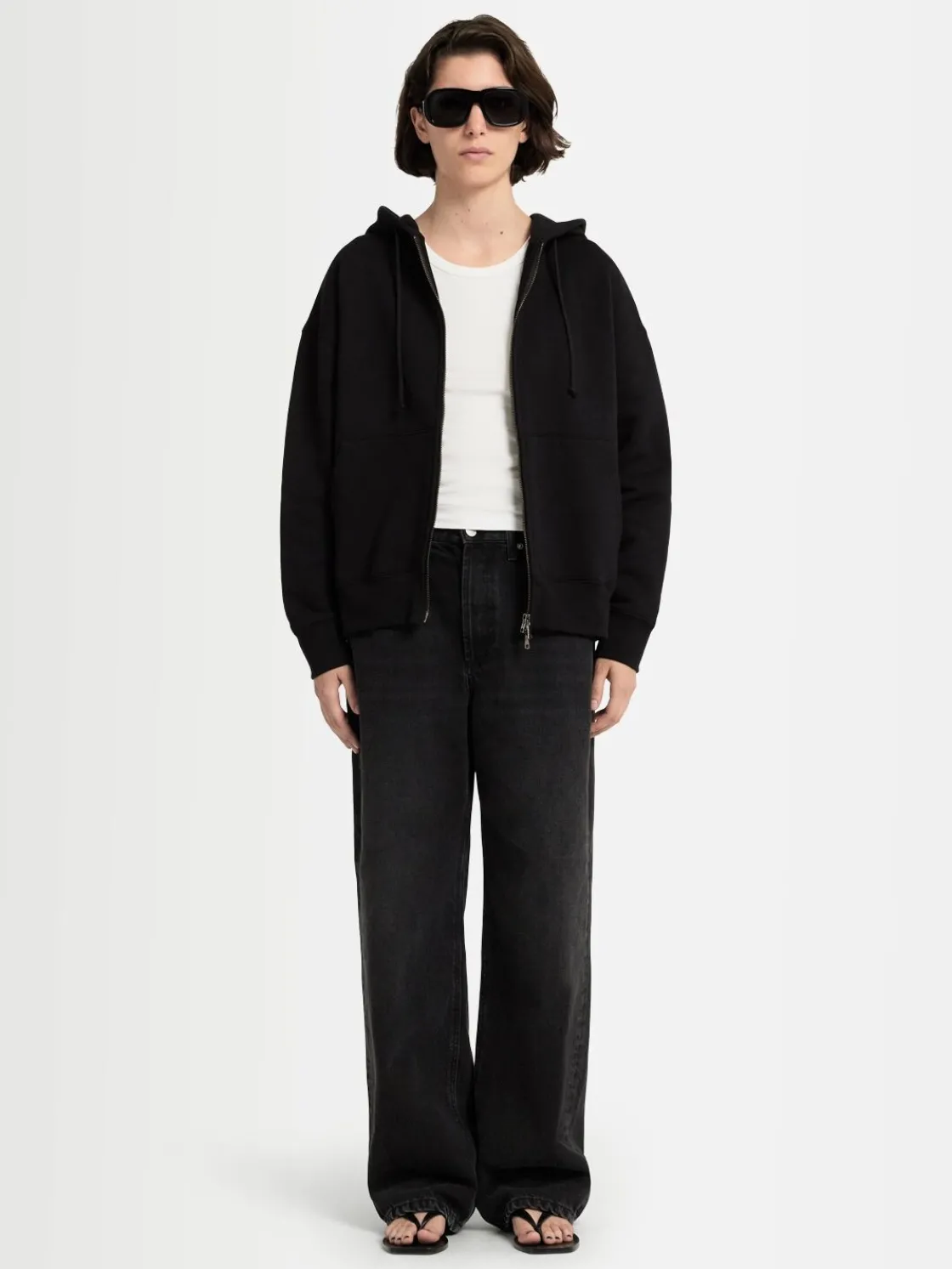 Felpa Grace in cotone felpato con zip e cappuccio
