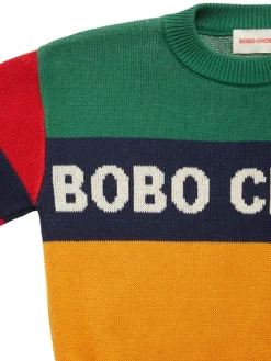 Felpa in cotone color block con stampa