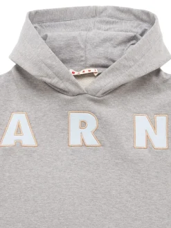 Felpa in cotone con logo e cappuccio