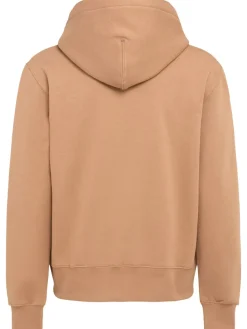 Felpa in cotone con zip e cappuccio