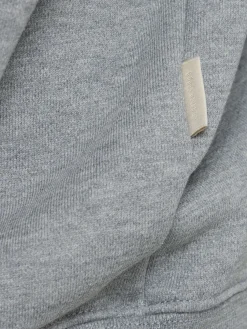 Felpa in cotone con zip e cappuccio