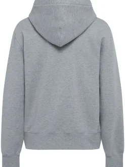 Felpa in cotone con zip e cappuccio