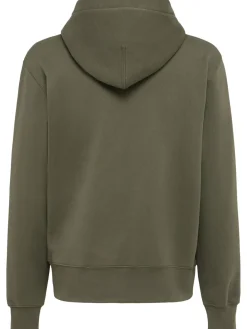 Felpa in cotone con zip e cappuccio