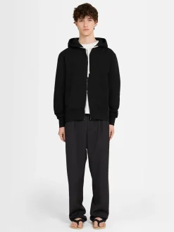 Felpa in cotone con zip e cappuccio
