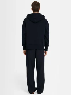 Felpa in cotone con zip e cappuccio