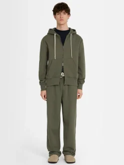 Felpa in cotone con zip e cappuccio