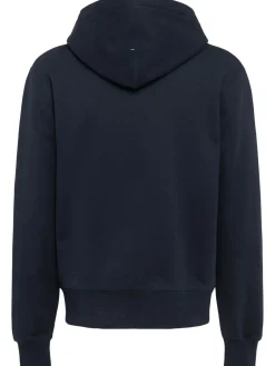Felpa in cotone con zip e cappuccio