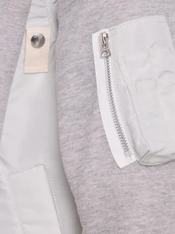 Felpa in cotone e twill di nylon / cappuccio