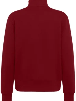 Felpa in cotone felpato con mezza zip