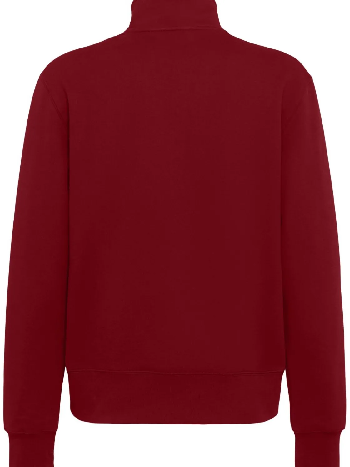 Felpa in cotone felpato con mezza zip