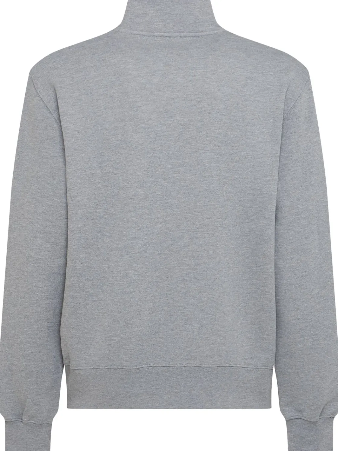 Felpa in cotone felpato con mezza zip