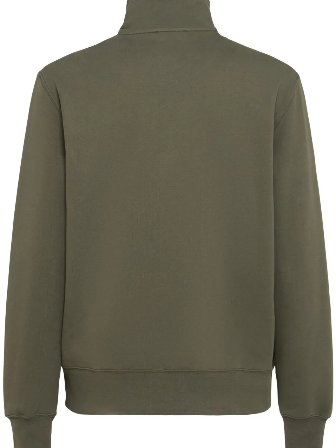 Felpa in cotone felpato con mezza zip