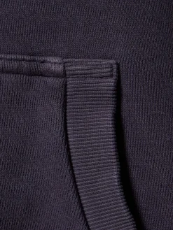 Felpa in cotone washed con zip e cappuccio